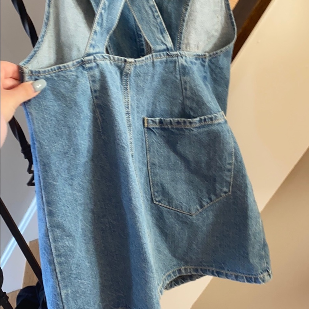 Forever 21 blue denim overall mini dress - Picture 5 of 6